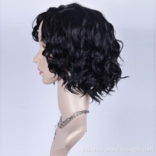 Cheap Black Ladies Short Pixie Cut Wig Natural Black Pixie Wig for Black Women With Short Forehead No Glue  Short Hair Wig